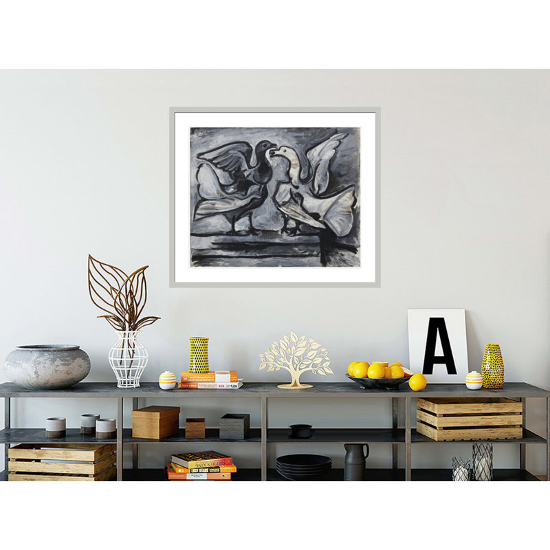 Deux pigeons aux ailes déployées par Pablo Picasso, 33.5" H x 39.22" W