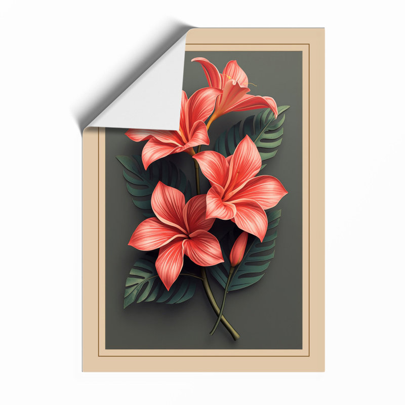 Coral Blooms Study Botanical - Print, Unframed, A3 - 42.0 x 29.7 cm