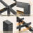 Modern Wood & Black Metal Platform Bed Frame with Sturdy Headboard-472822282-472822284