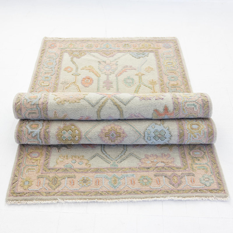 Belle Handmade Oushak Wool Oriental Area Rug, Runner 3' x 12'