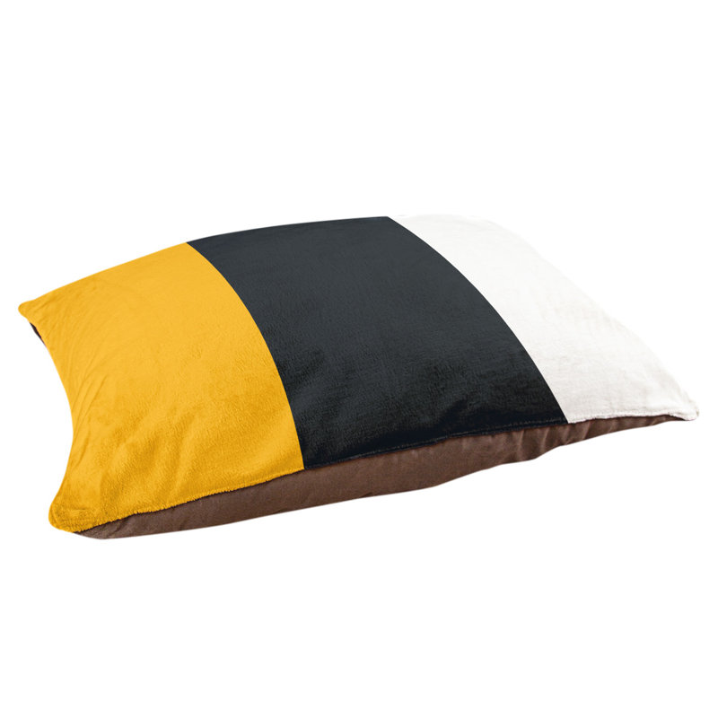 Coussin Atlanta, Petit (l 28 po x P 18 po x H 6 po), Yellow/Black/White