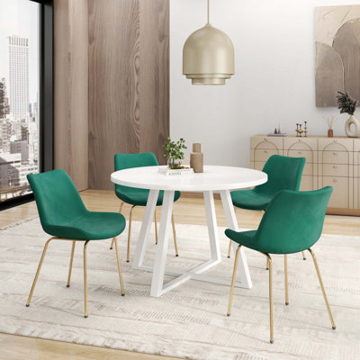 Ensemble de salle à manger avec table à tréteaux et 4 chaises d'appoint Avant