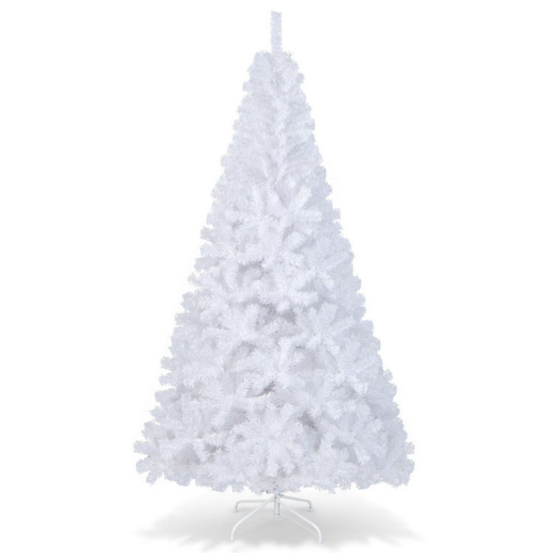Arbre de Noël blanc avec pieds solides, 7'