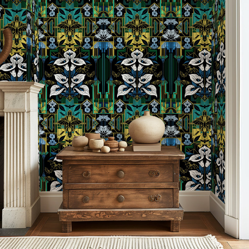 Art Deco Bat Wallpaper