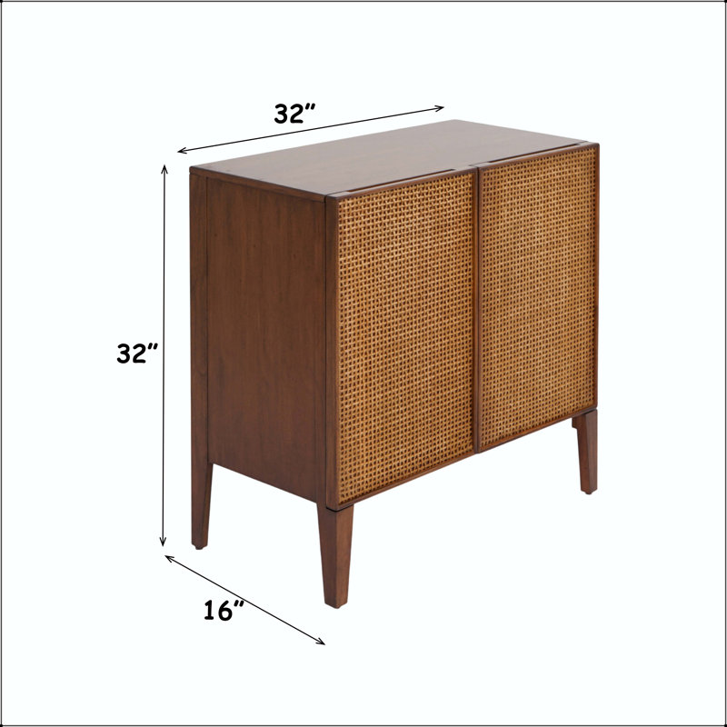 Contemporary Walnut Cabinet with 2 Doors and Adjustable Shelf