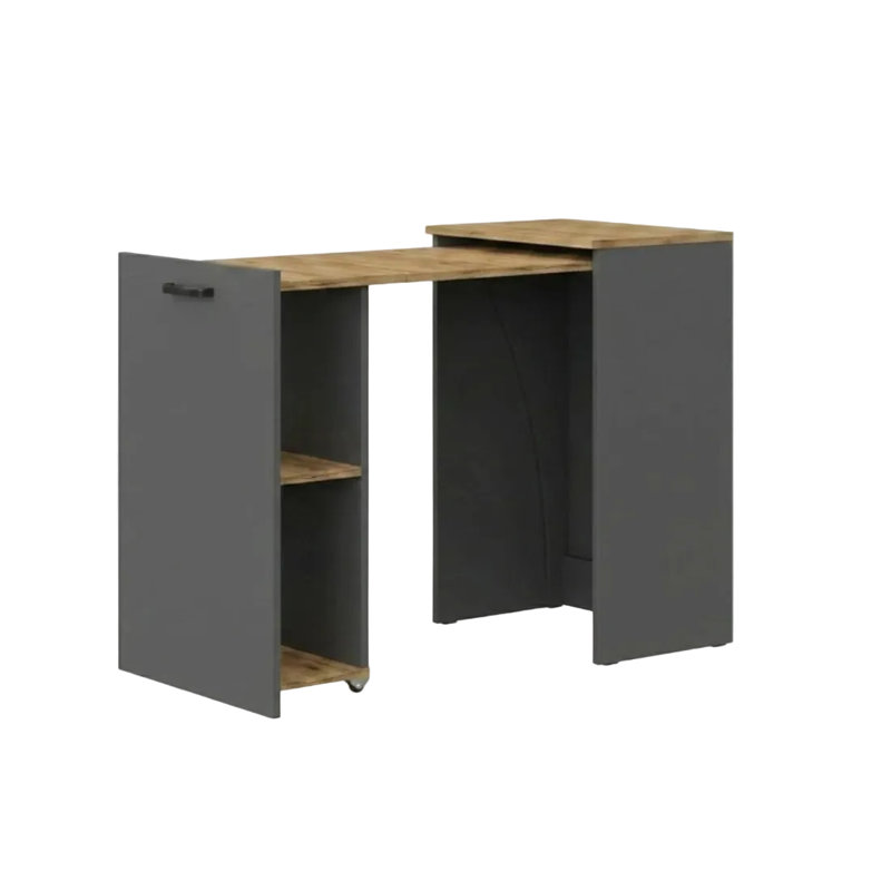 Computer Desk, Graphite & Wotan Oak
