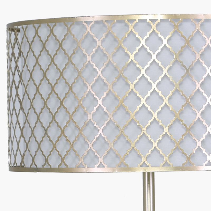 Wellfleet 149cm Traditional Floor Lamp, Champagne, Gold/White