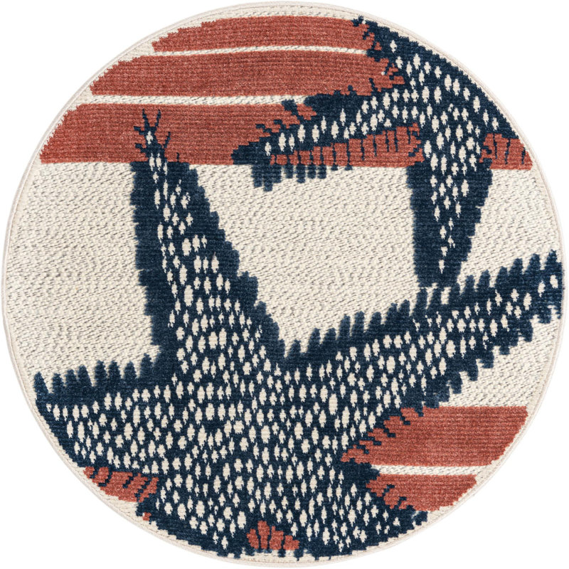 Millville Indoor/Outdoor Rug Ivory, Round 3'3"