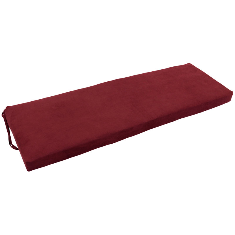 Coussin de banc d'intérieur en micro-suède, Red, l 48 po x P 19 po