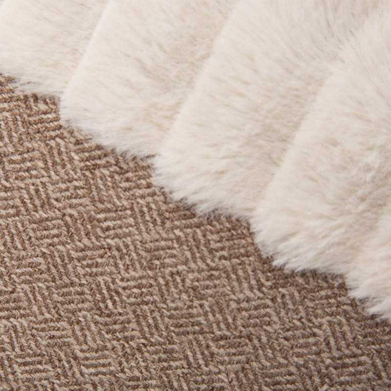 Ellen Polyester Pet Bed, Tan/Ivory, 15cm H x 75cm W x 75cm D