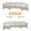 130'' W Tufed Double Layer Cushion L-Shaped Beige Chenille Sectionals-1485682066