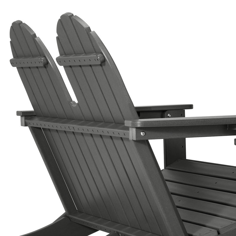 Banc pliant en poly 49 po Adirondack, Gris