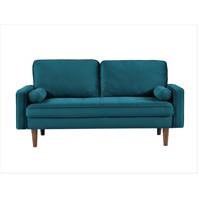 Causeuse Gerise, 100% polyester bleu verdâtre, H 33 po x l 70 po x P 31 po