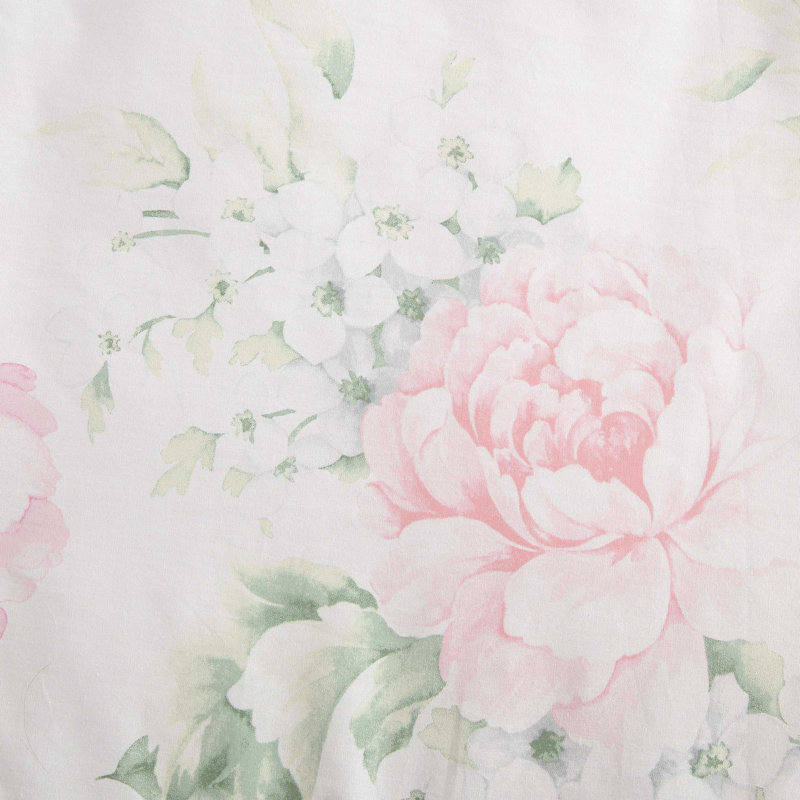 Laura Ashley Serenity Roses Cotton Pink Comforter Bonus Set, King Comforter + 6 Additional Pieces