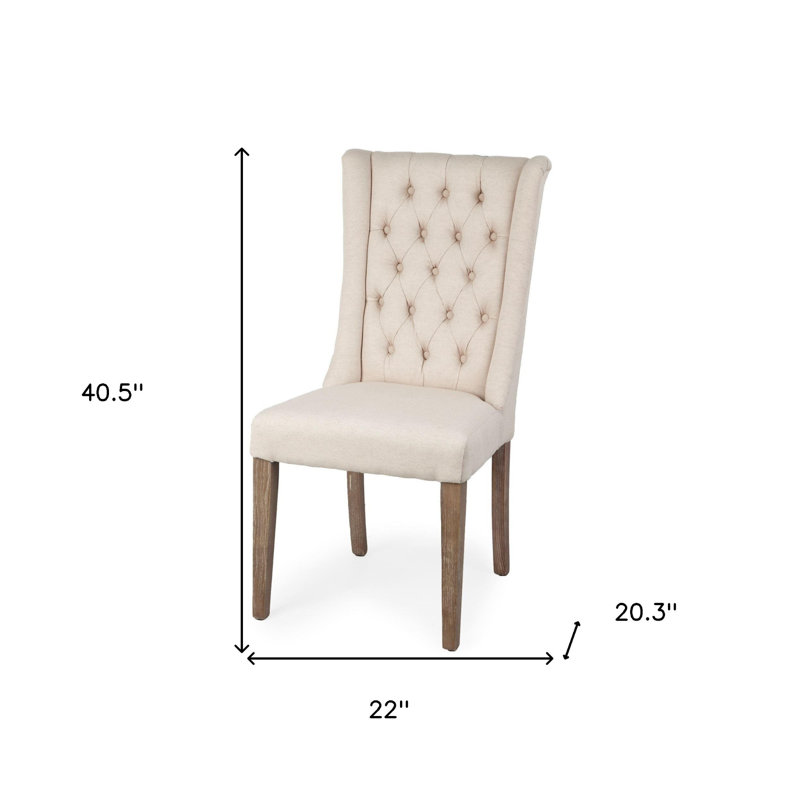Chaise d'appoint de salle à manger capitonnée en lin capitonné gris et brun, Gris