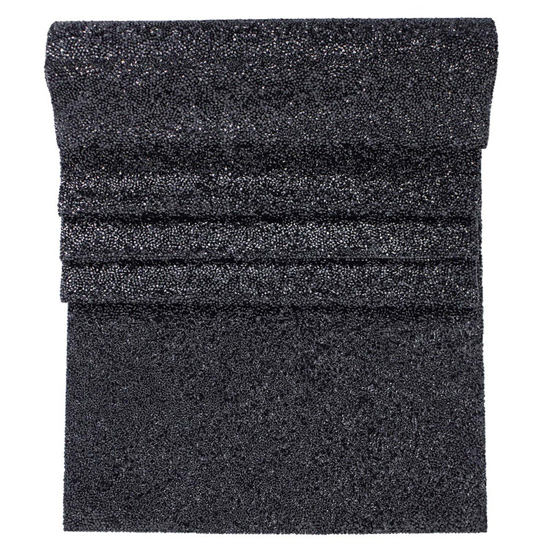 Sparkles Home Luminous Table Runner | Rhinestones | Non-Slip Backing | Multiple Sizes Available, 36" x 13", Black