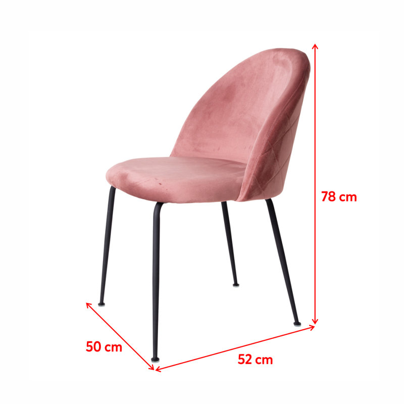 Klimas Upholstered Dining Chair, Pink