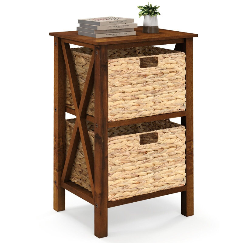 Snowcreek 36cm W Solid + Manufactured Wood Bedside Table
