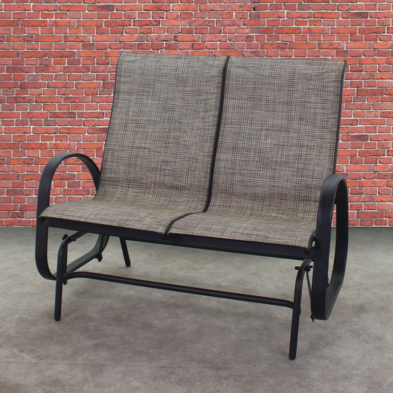 Chaise d'extérieur coulissante en métal Crudden, Café