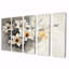Jardin blanc doré de Lilie I - art mural doré - ensemble d'art mural traditionnel-264102664-264102671