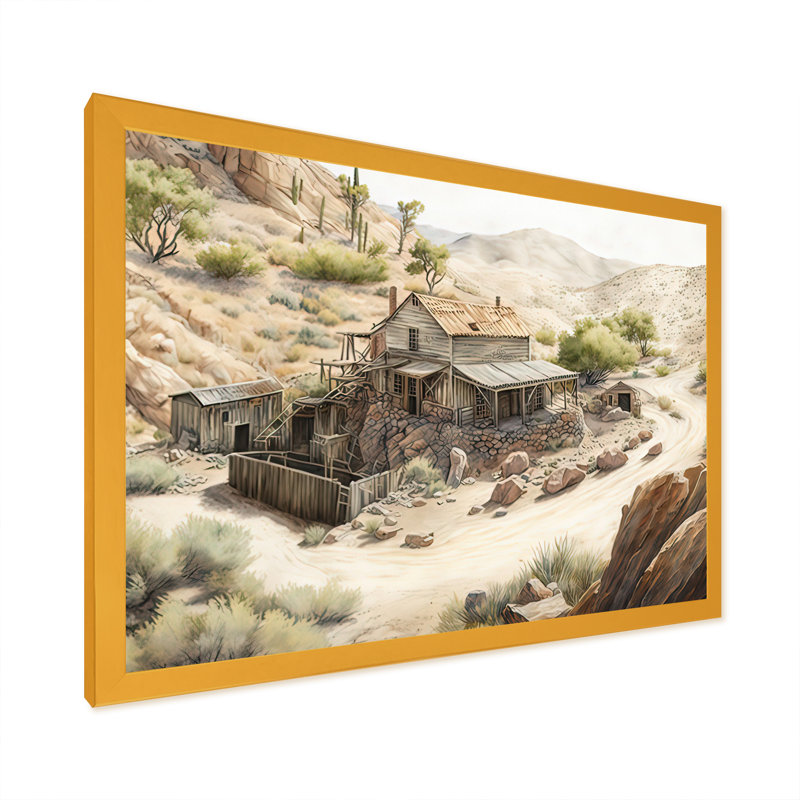 Wild West Mine in Arizona I - Impression sur toile, Impression dorée sur toile encadrée, H 30 po x l 40 po x P 1,5 po
