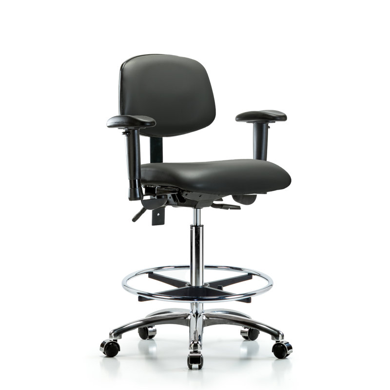 Latanisha Vinyl Task Chair, Casters, Carbon, Yes