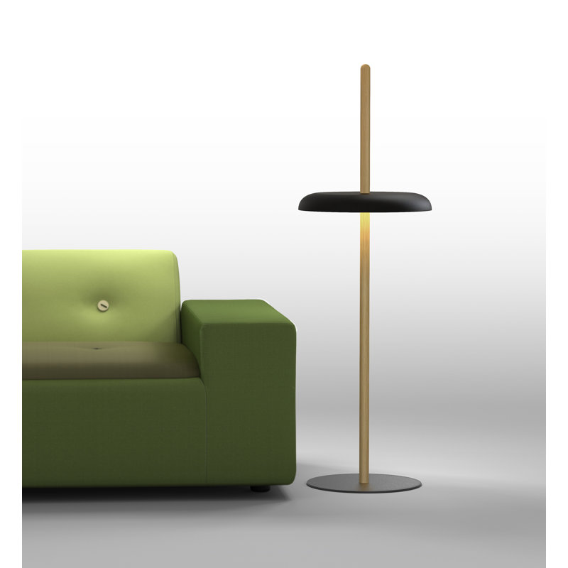 Nivél Floor Lamp, White Oak, Black