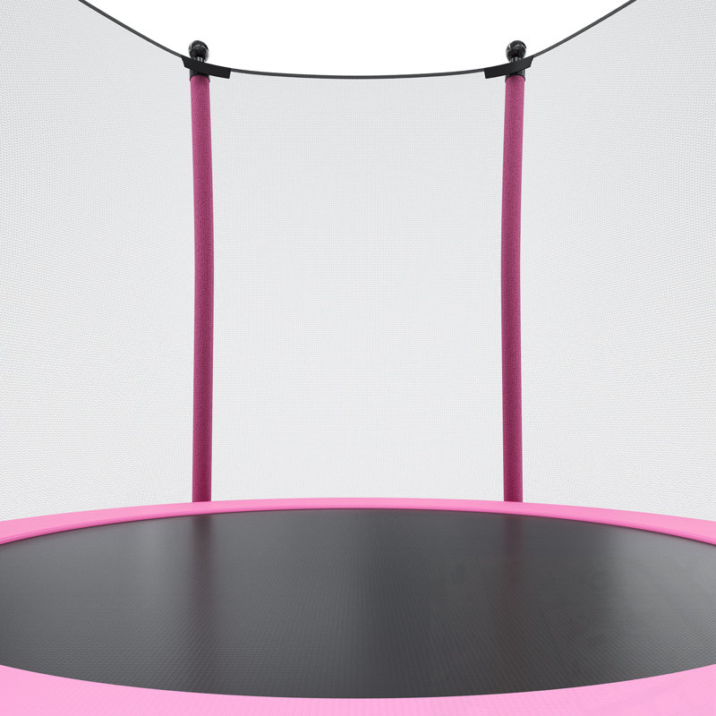 Trampoline intérieur / extérieur pour tout-petit avec enceinte et pieds stables en forme de U, Rose