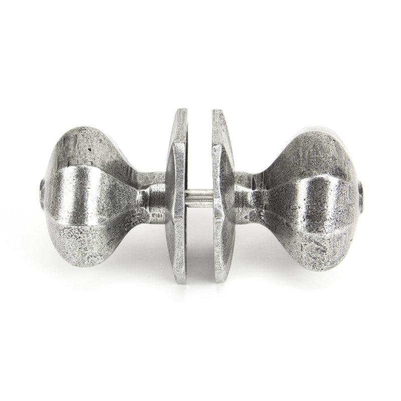 Octagonal Interior Mortise Door Knob, Pewter Patina