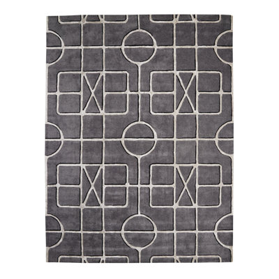Wool Area Rug in Gray