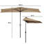 Parasol de marché avec manivelle Vosgan-1019648609