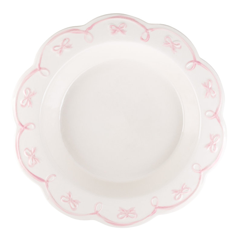 10 Strawberry Street Sweet Ribbon Trim Pie Dish, Ballet Pink, Ballet Pink