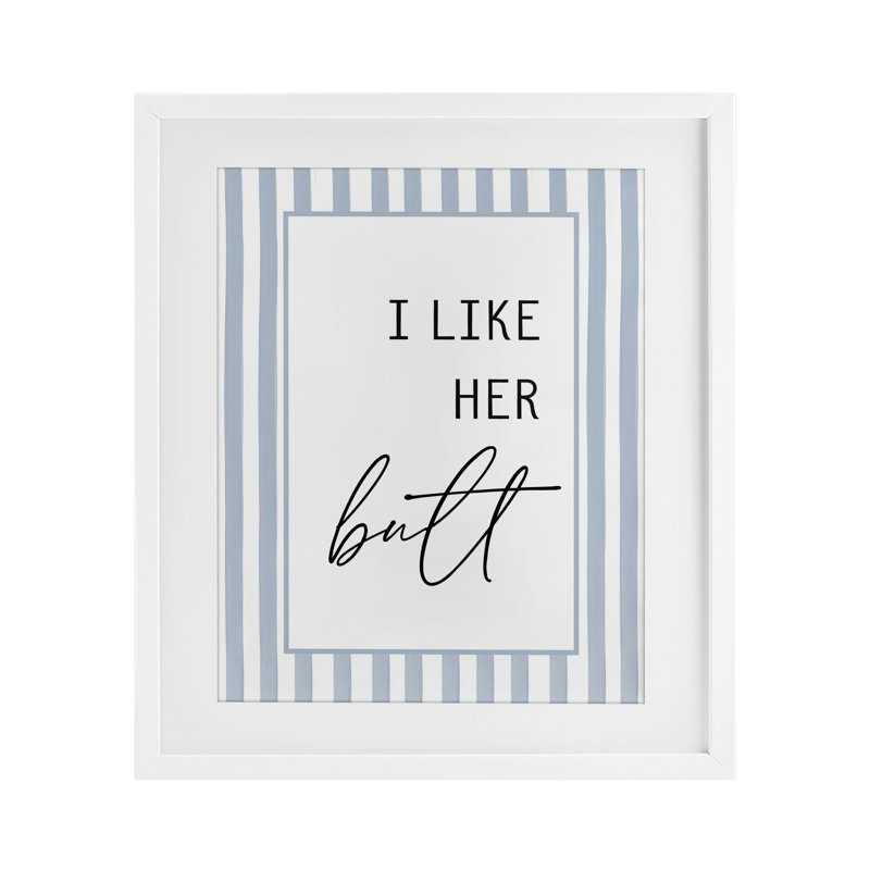 «I Like Her», reproduction encadrée sous verre encadrée, signée lettrée et doublée, Cadre noir minuit, H 16 po x l 13 po
