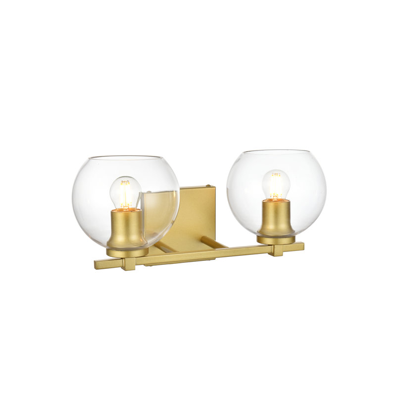Éclairage de salle de bain à intensité variable Patrece, Laiton, Une lumière, H 7 po x l 6 po x P 6 po