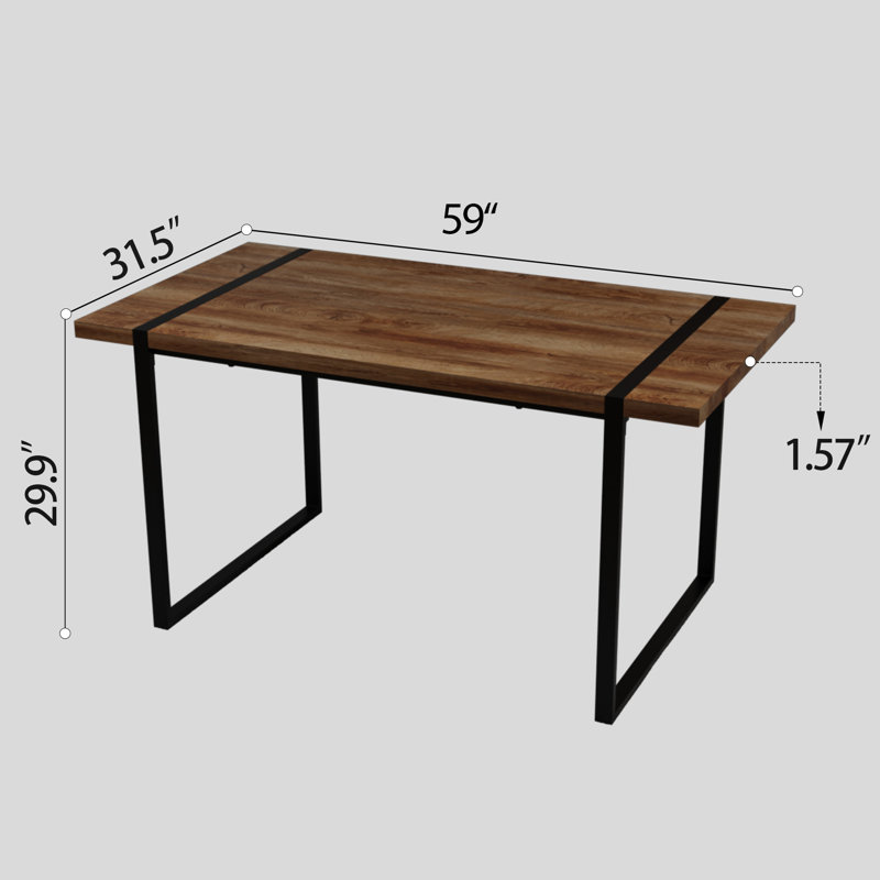 Table de salle à manger pour la maison et la cuisine - 59 po, Bois