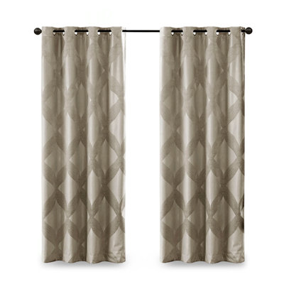 Panneau de rideau occultant en jacquard tricoté Ogee pour une intimité maximale et une réduction du bruit, panneau simple