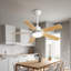 Ventilateur de plafond encastré moderne de 42 pouces avec lumière DEL et télécommande, moteur à courant continu réversible en blanc classique