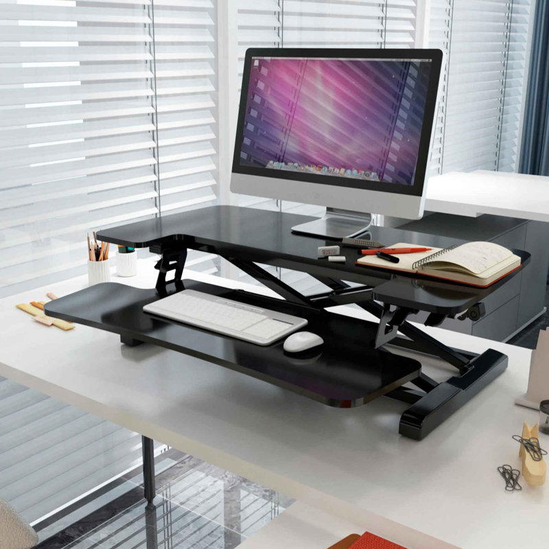 Adjustable Metal Base Standing Desk Converter, 50.5cm H x 72cm W x 41.5cm D
