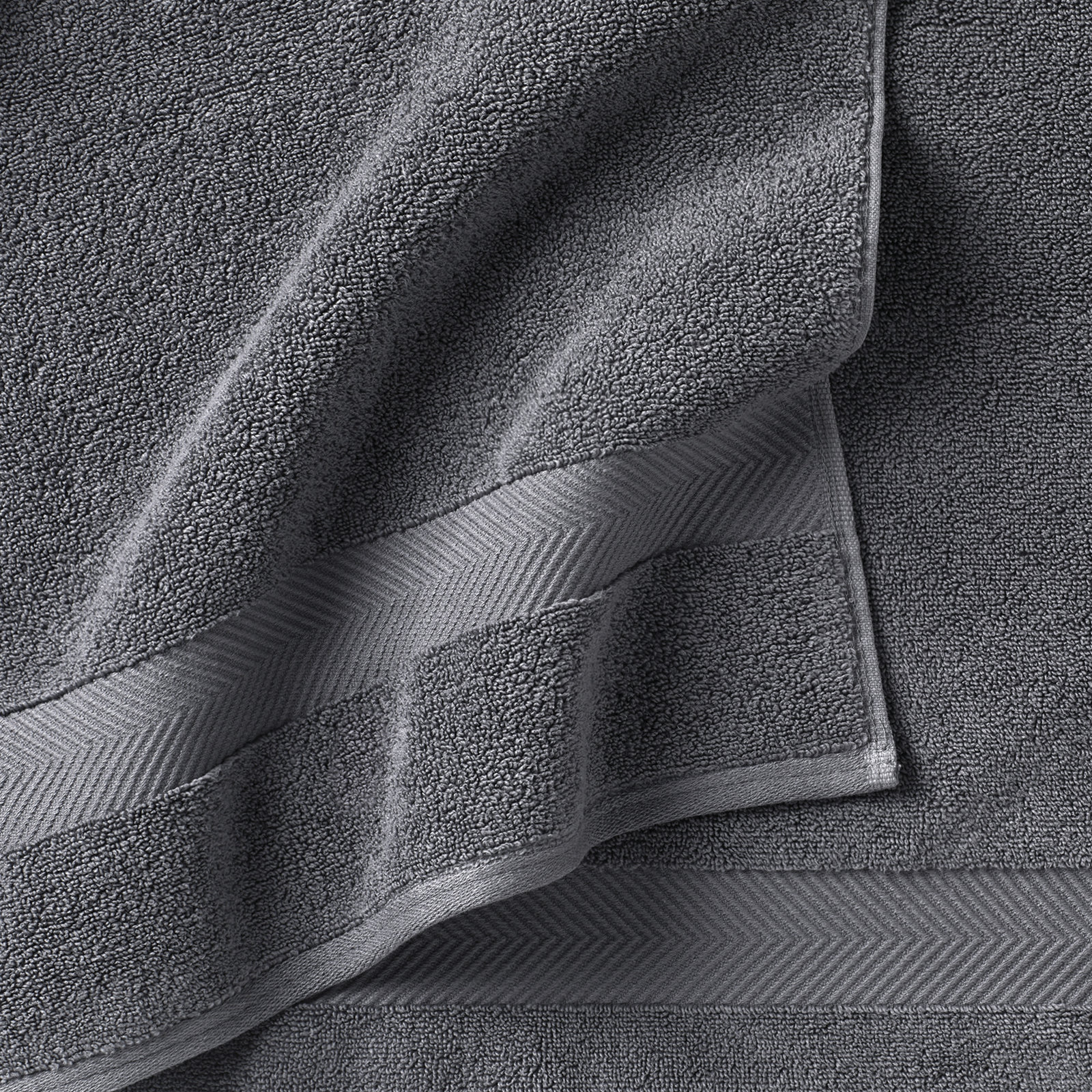 Rane Plush Cotton Bath Towel, Charcoal