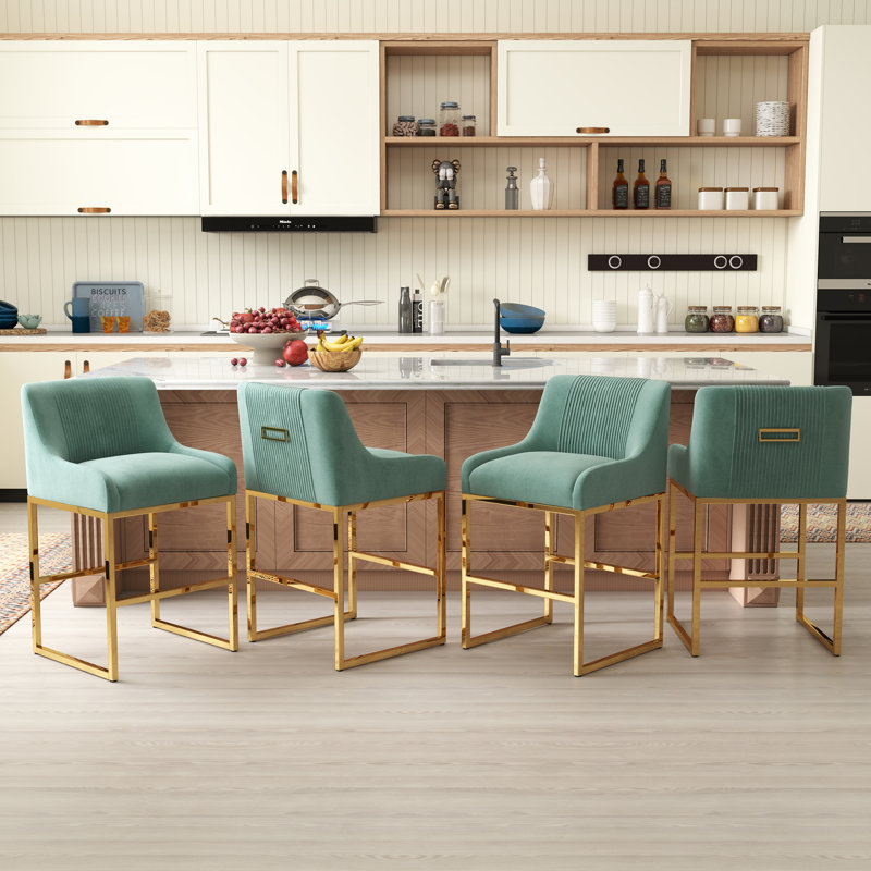 Tabouret de comptoir 26 po Zanthia, Vert menthe, 4