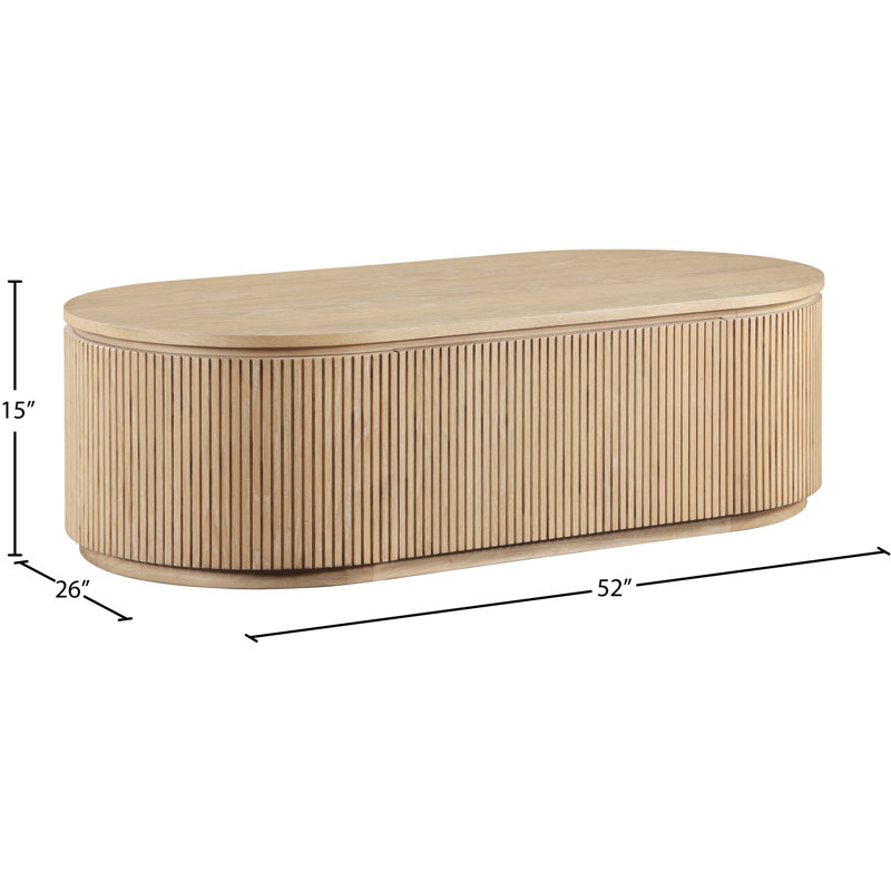 Table basse Gholson, H 15 po x L 52 po x l 26 po, Naturel