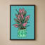 «Pots Plant On Teal III» par Jen Bucheli - impression sur toile