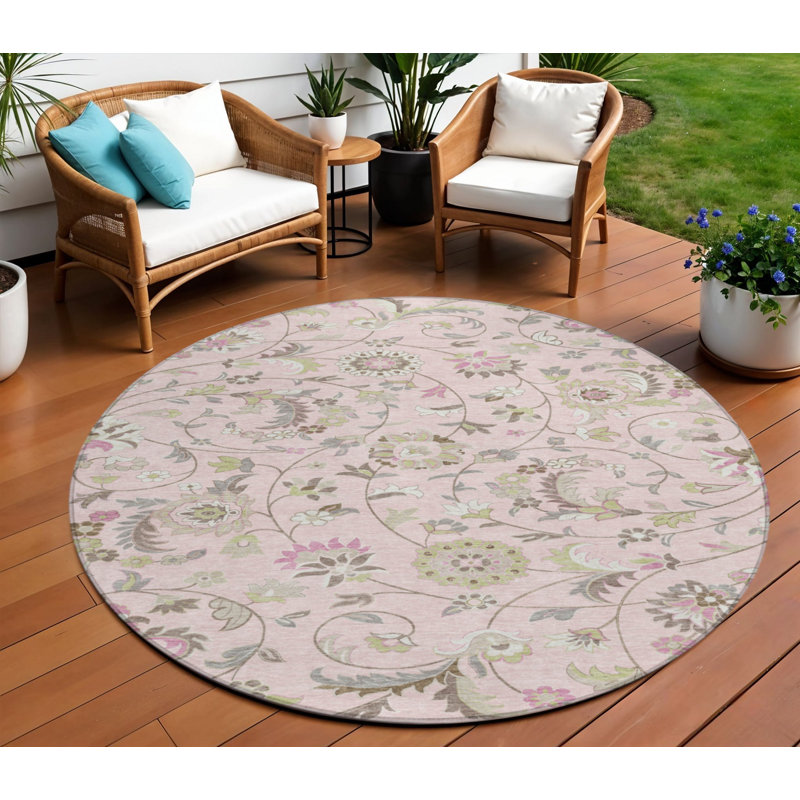 Tapis rond rose 8 po