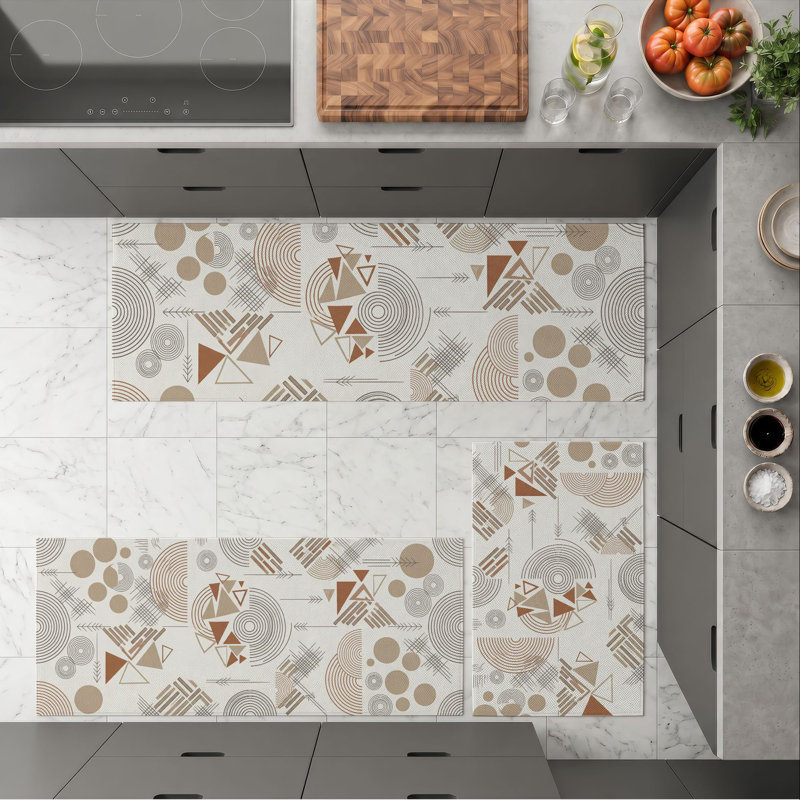 Tapis de cuisine géométriques antidérapants lavables