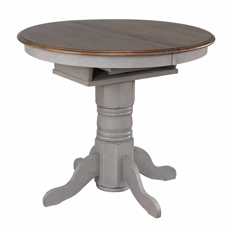 Country Grove Extendable Round Solid Wood Base Dining Table