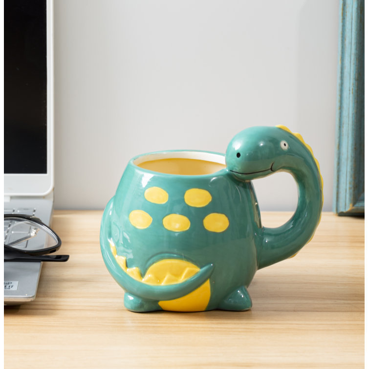 BOL,Orange-301-400ml--Tasse'eau en céramique de dinosaure, tasse