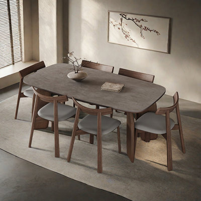 Retro simple rectangular dining table set