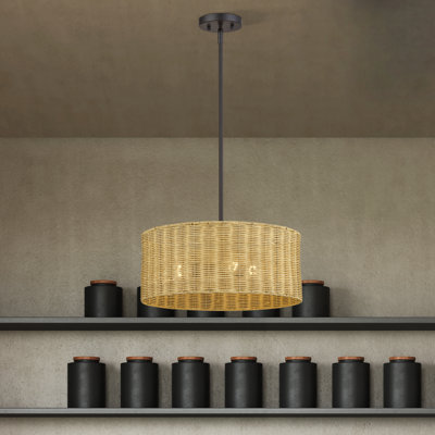 Weavington 3 Light Bronze Pendant Chandelier