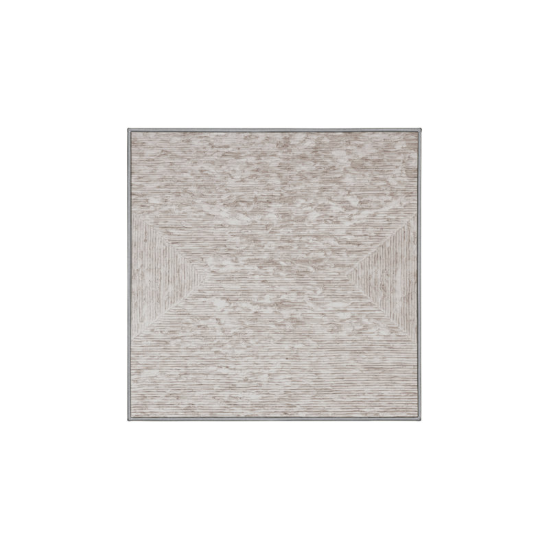 Machine Washable Gray Area Rug, Square 5'