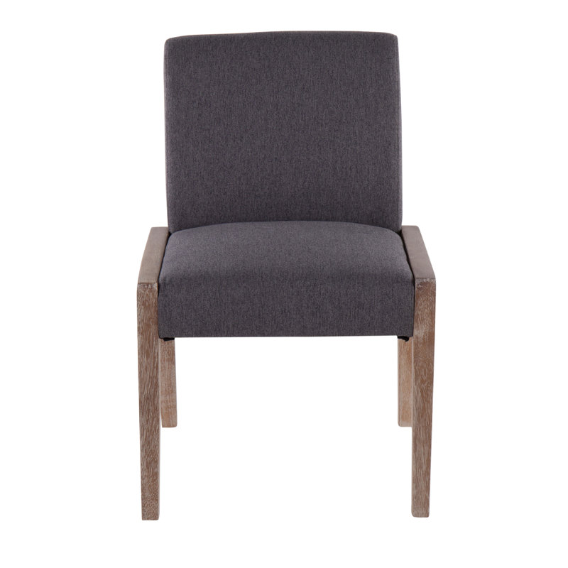 Chaise parsons rembourrée en velours bleu pierre Fonce, Blanc délavé, Gris